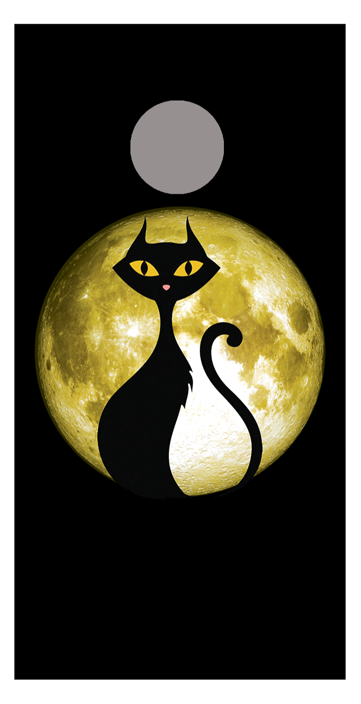 Full Moon Cat Corn Hole Decal Wrap