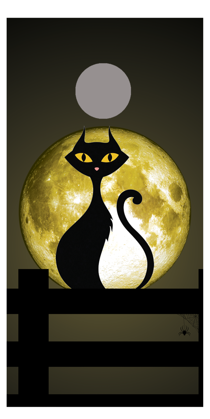 Full Moon Cat and Fence Corn Hole Decal Wrap