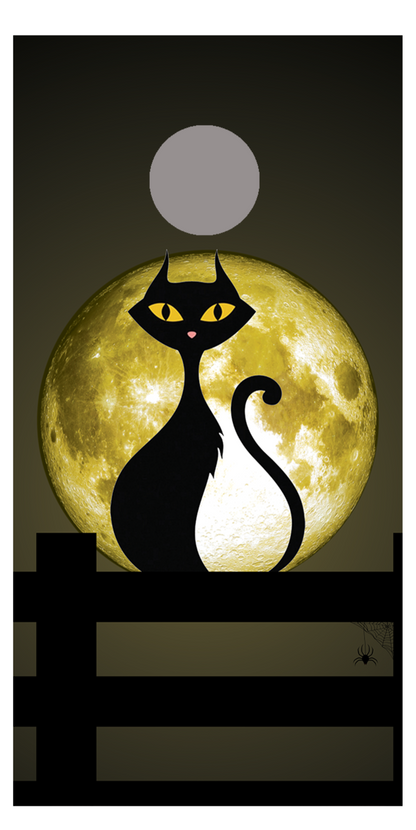 Full Moon Cat and Fence Corn Hole Decal Wrap