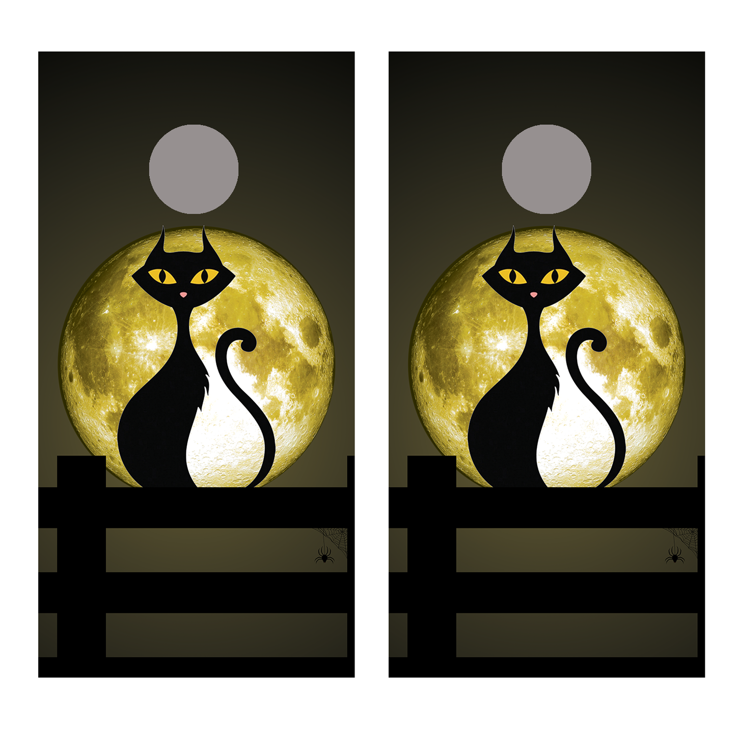 Full Moon Cat and Fence Corn Hole Decal Wrap