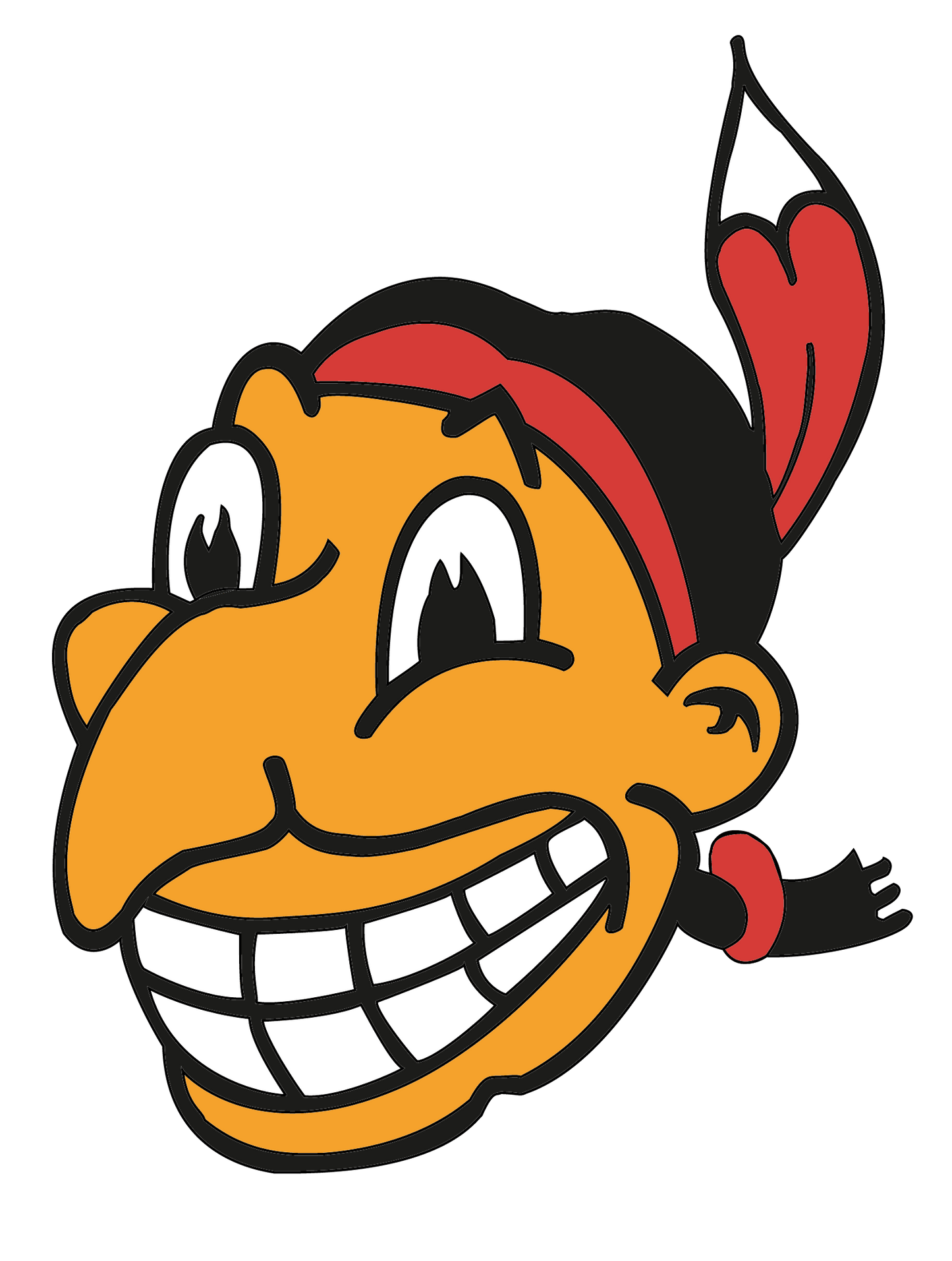 Throw Back Indian Wahoo Logo Cornhole Board Decals