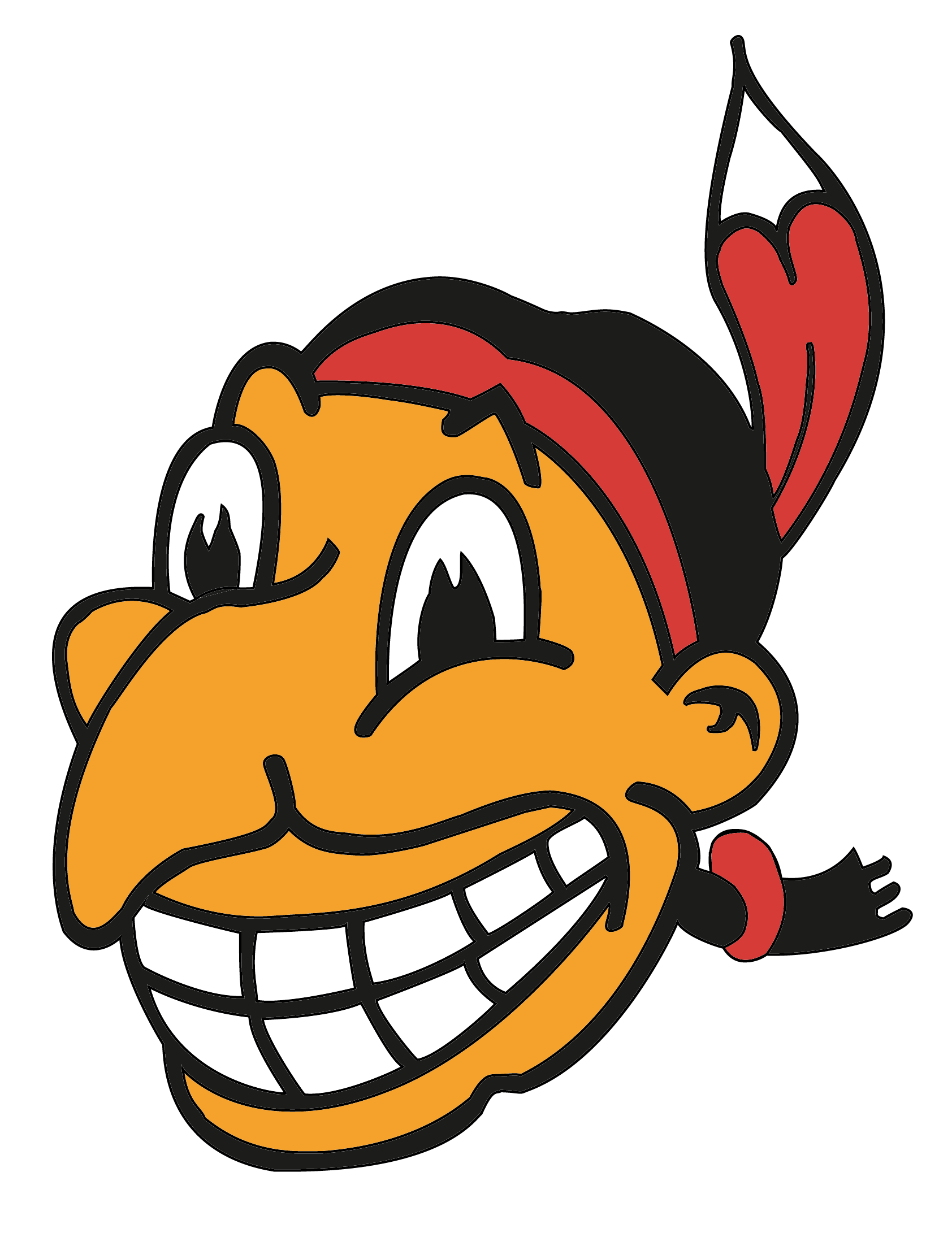 Throw Back Indian Wahoo Logo Cornhole Board Decals