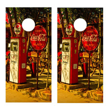 Old Gas Pumps Route 66 Corn Hole Wrap decal