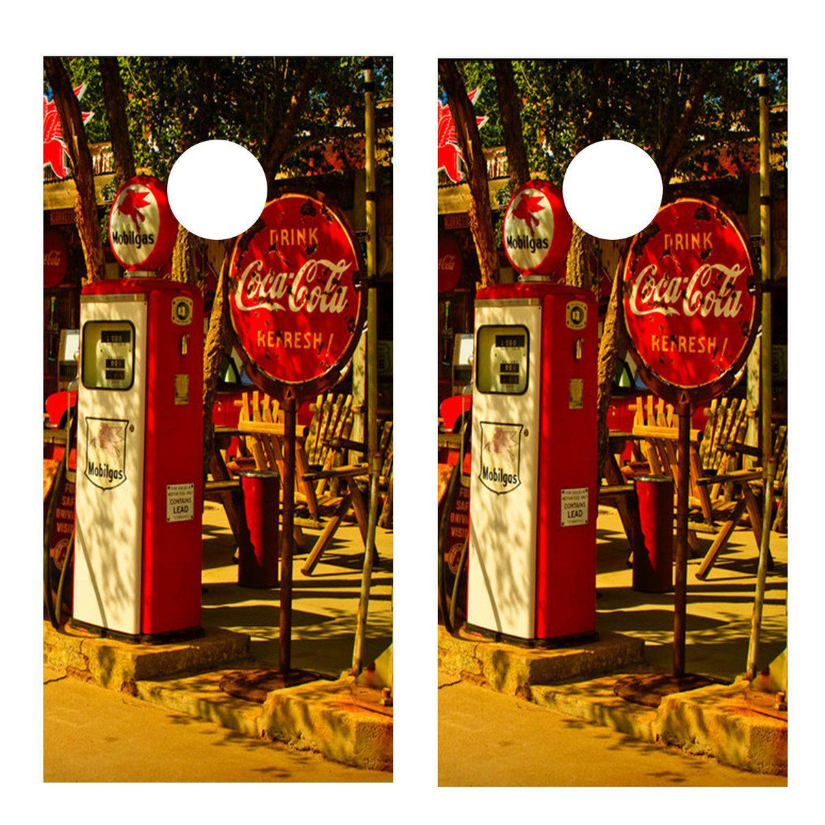 Old Gas Pumps Route 66 Corn Hole Wrap decal - 150476 – Let&rsquo;s Print Big