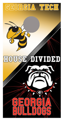 Georgia Tech Bulldogs House Divided Corn Hole board decal wrap