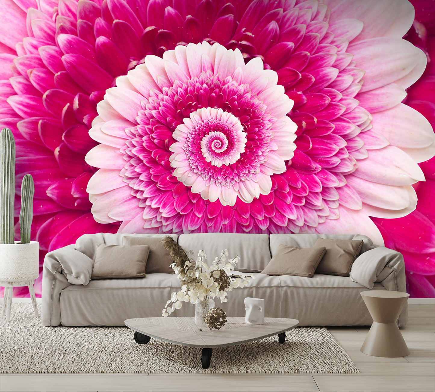 Gerber Flower Infinity Spiral Wall Mural