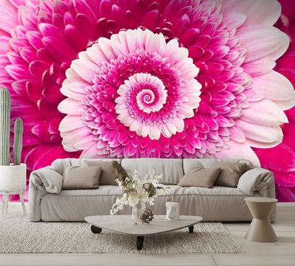 Gerber Flower Infinity Spiral Wall Mural
