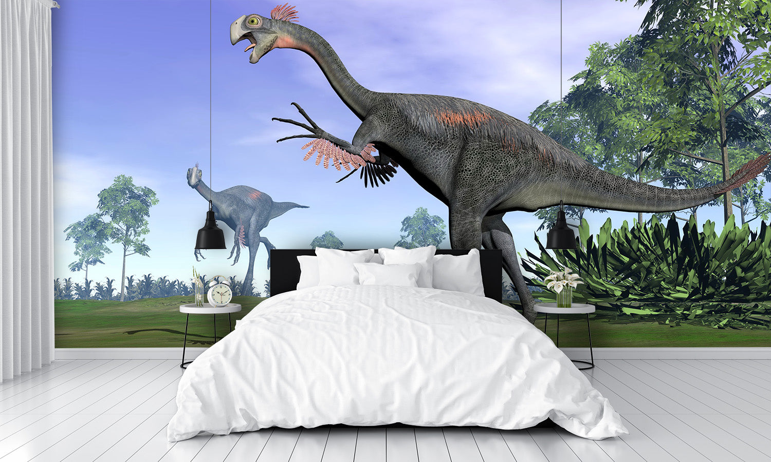 Gigantoraptor Dinosaurs in Nature Wall Mural