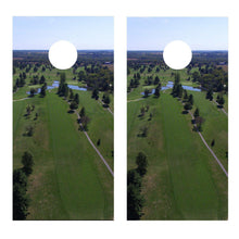 Golf Course Aerial View Golf Cornhole Board Wrap Decal