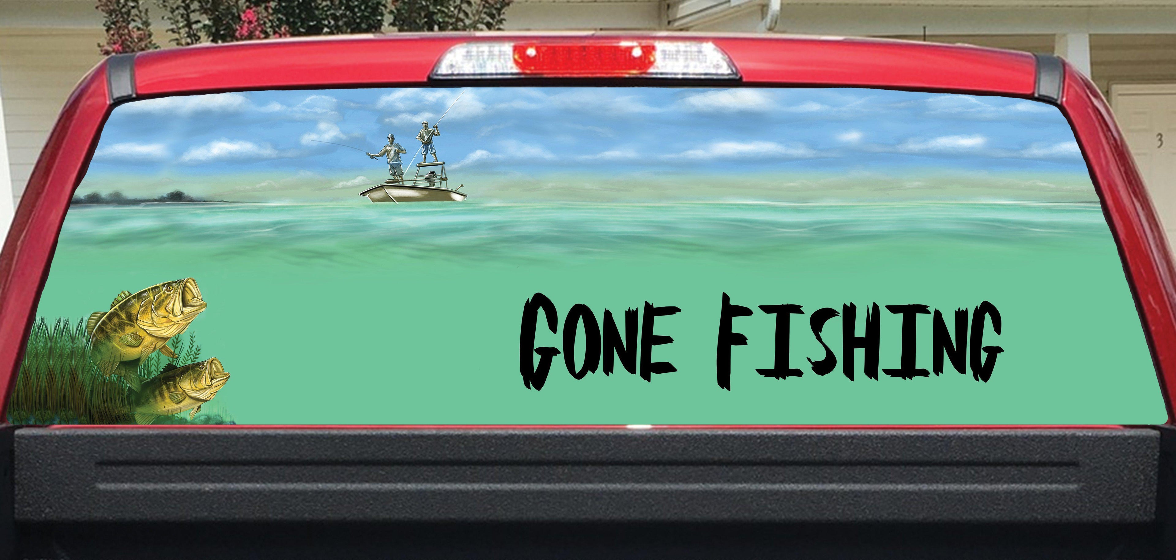 Gone Fishing Rear Window Decal