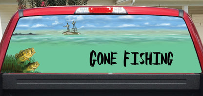 Gone Fishing Rear Window Decal