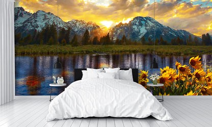 Grand Tetons Reflection Wall Mural
