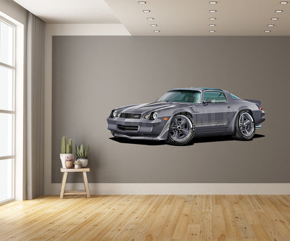 1981 Camaro T-Top Gray Muscle Car Art Wall Decal