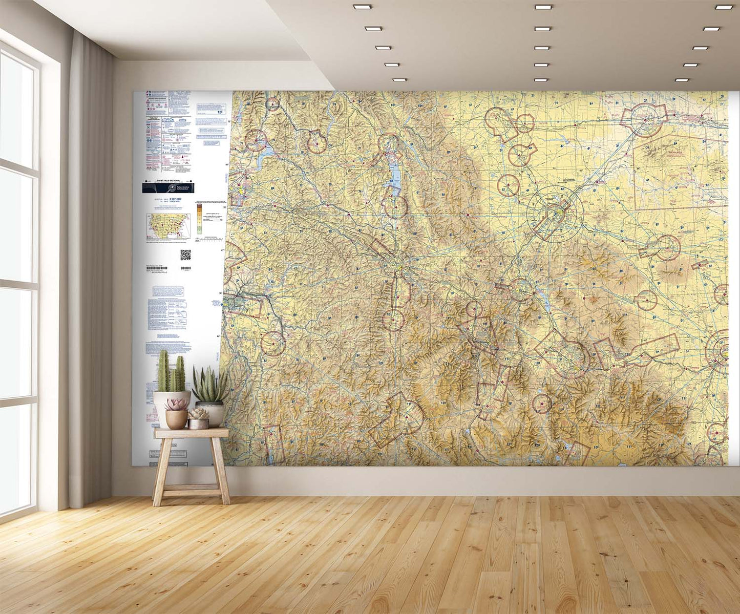 Aeronautical Chart Great Falls Wall Mural