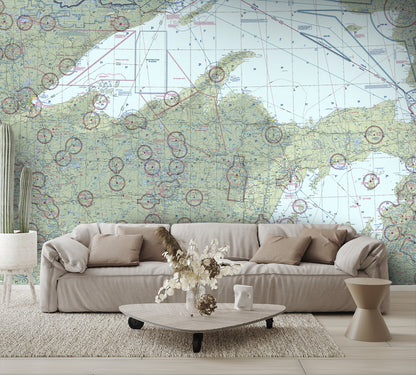 Aeronautical Chart Green Bay Wall Mural
