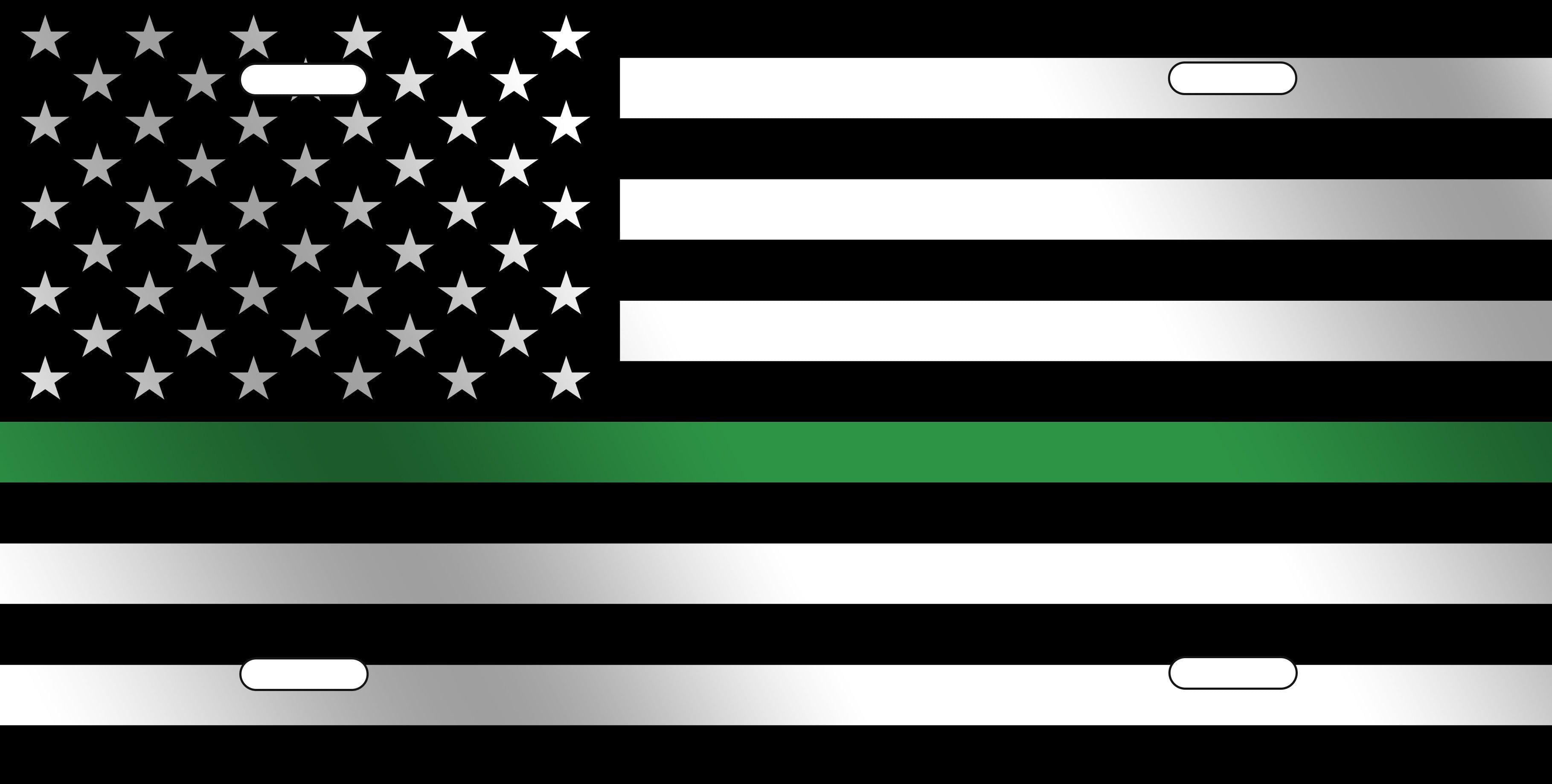 Thin Green Line American Flag License Plate