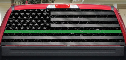 Green Line Crackle Rear Window Decal
