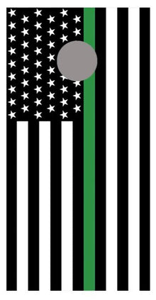 Thin Green Line Flipped American Flag Corn hole Decal Wrap