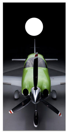 Green Airplane Corn hole Wrap Board Decal Aviation Sticker