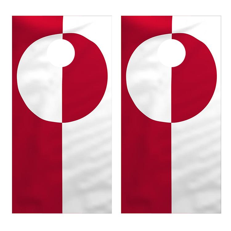 Flag of Greenland Cornhole Board Decal Wraps