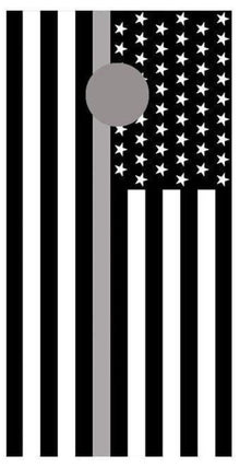 Gray Line American Flag Corn hole Decal Wrap