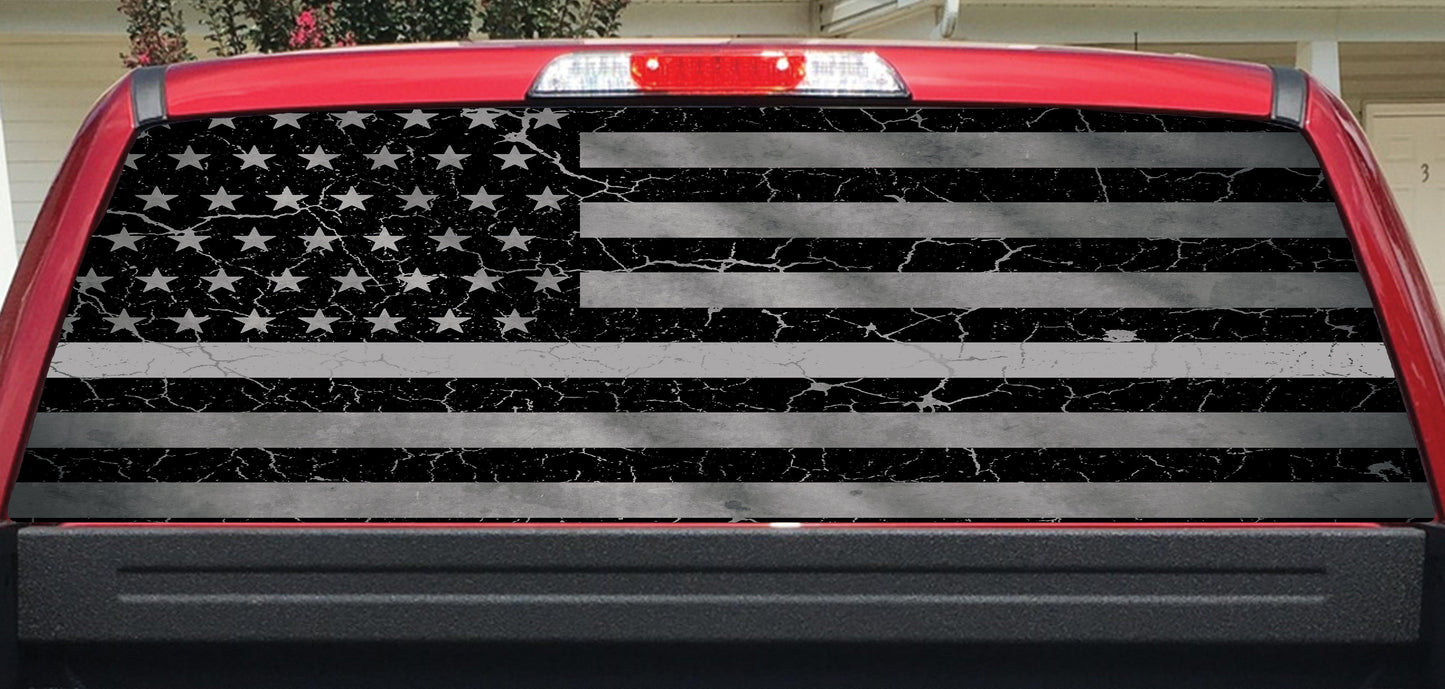 Grey Line Crackle Rear Window Decal