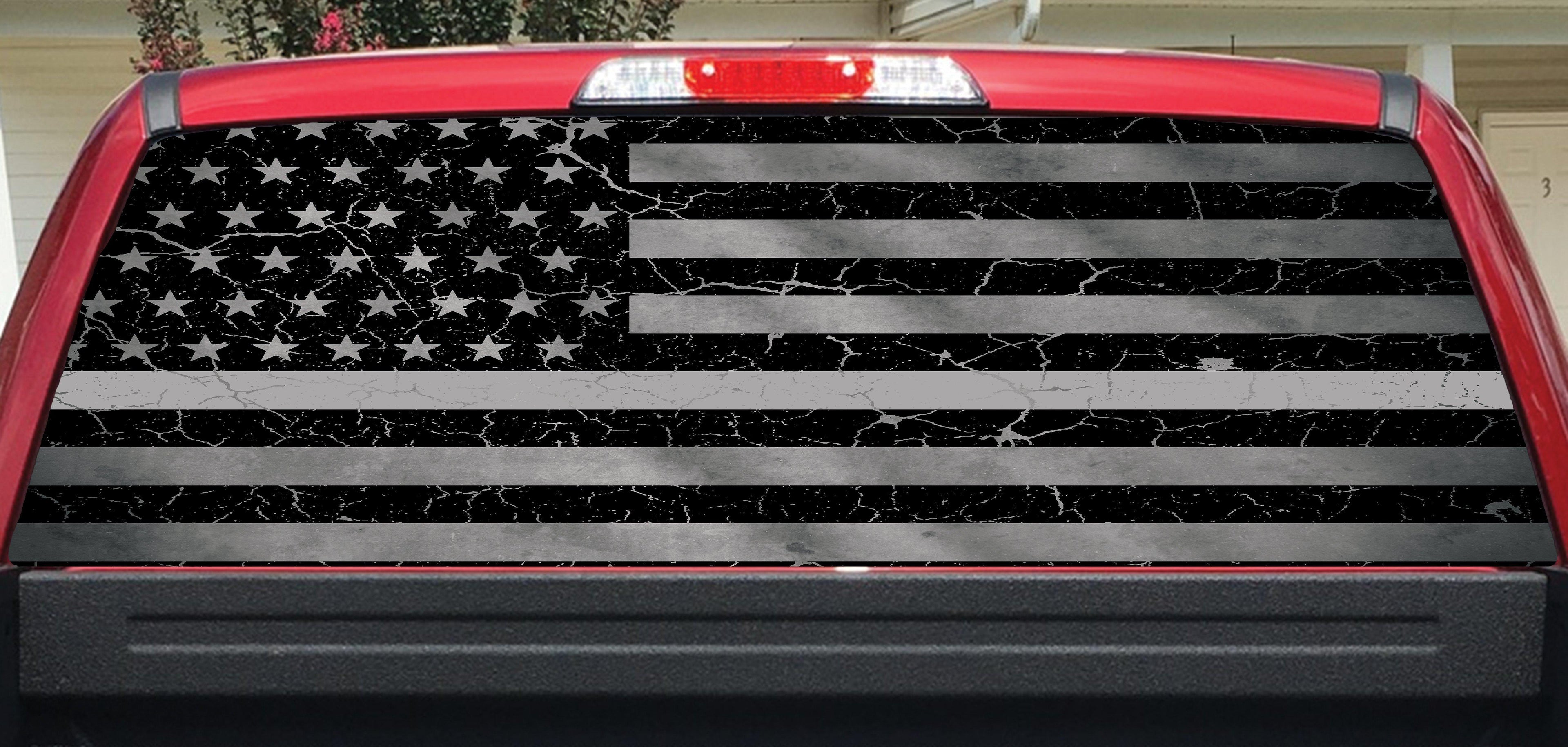 Grey Line Crackle Rear Window Decal