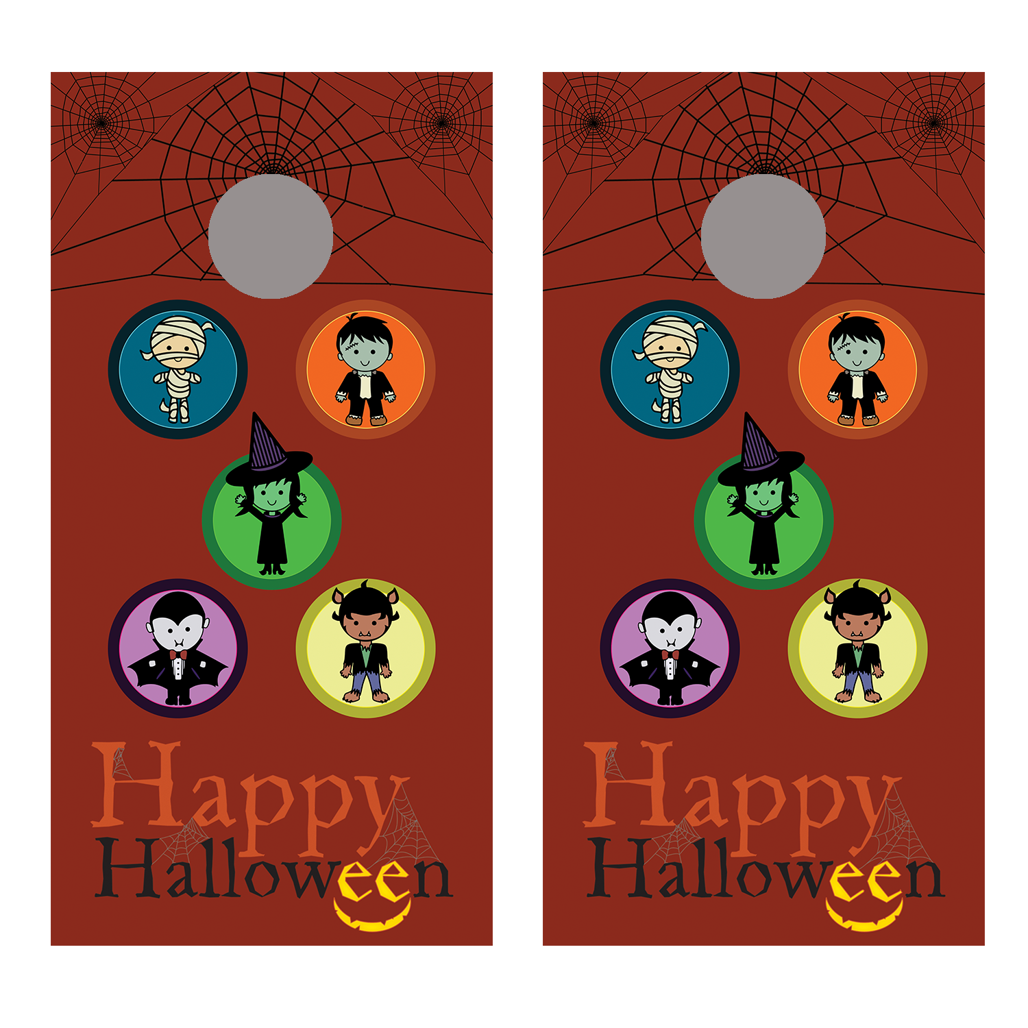 Happy Halloween Kids Cornhole Board Decals Bean Bag Toss