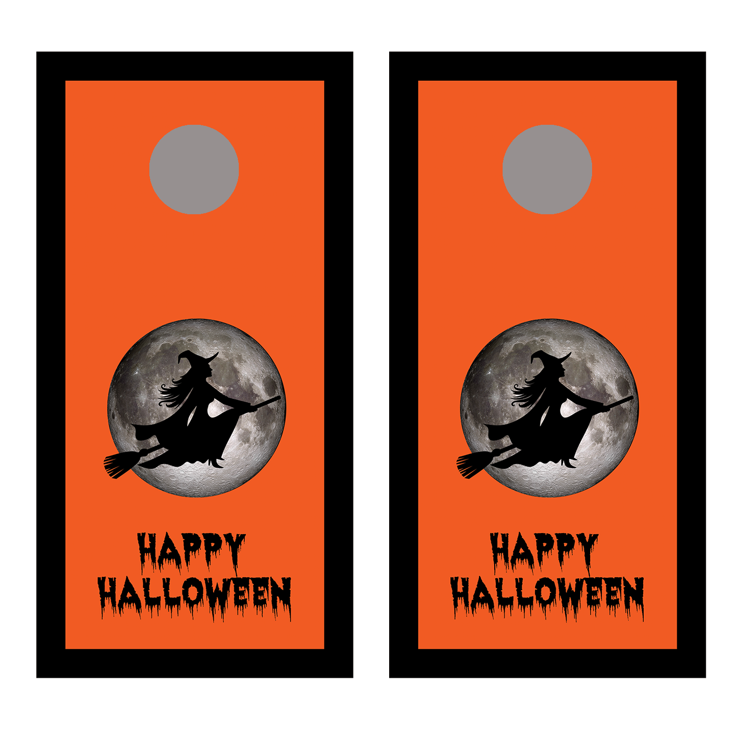 Happy Halloween Witch Cornhole Board Decals Bean Bag Toss