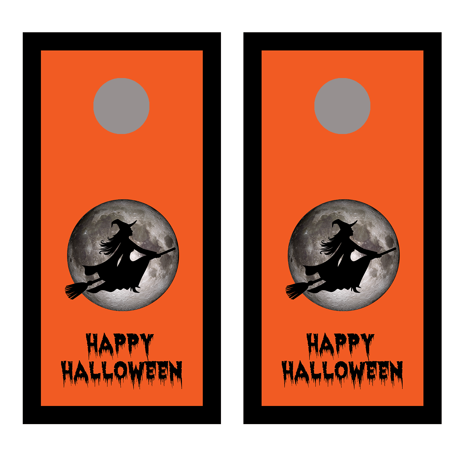 Happy Halloween Witch Cornhole Board Decals Bean Bag Toss