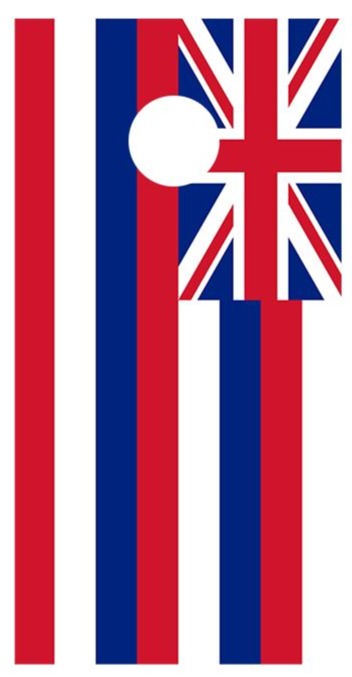Flag of Hawaii Corn hole Board Decal Wrap