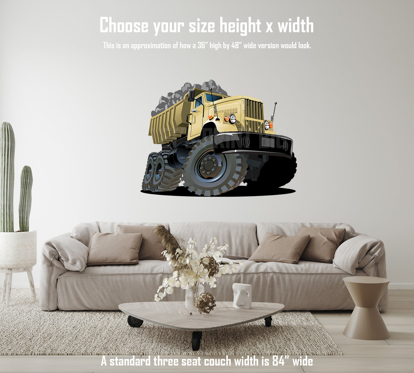 Car Art Heavy Duty Dump Truck Cartoon Wall Decal
