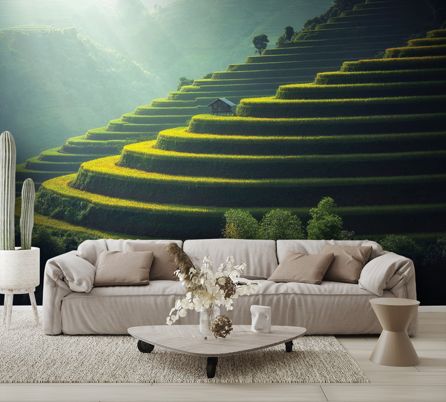 Hillside Rice Field Terraces Wall Mural