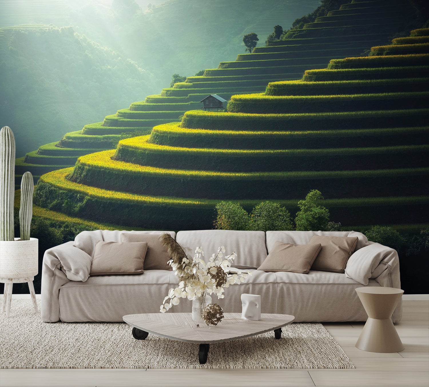 Hillside Rice Field Terraces Wall Mural