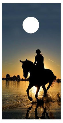 Horse and Rider Silhouette Corn Hole Board Decal Wrap