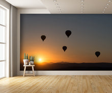 Hot Air Balloons Over Mountain Sunrise Valley Custom Designed Wallpaper