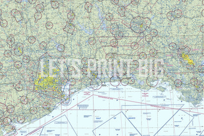 Aeronautical Chart Houston Wall Mural