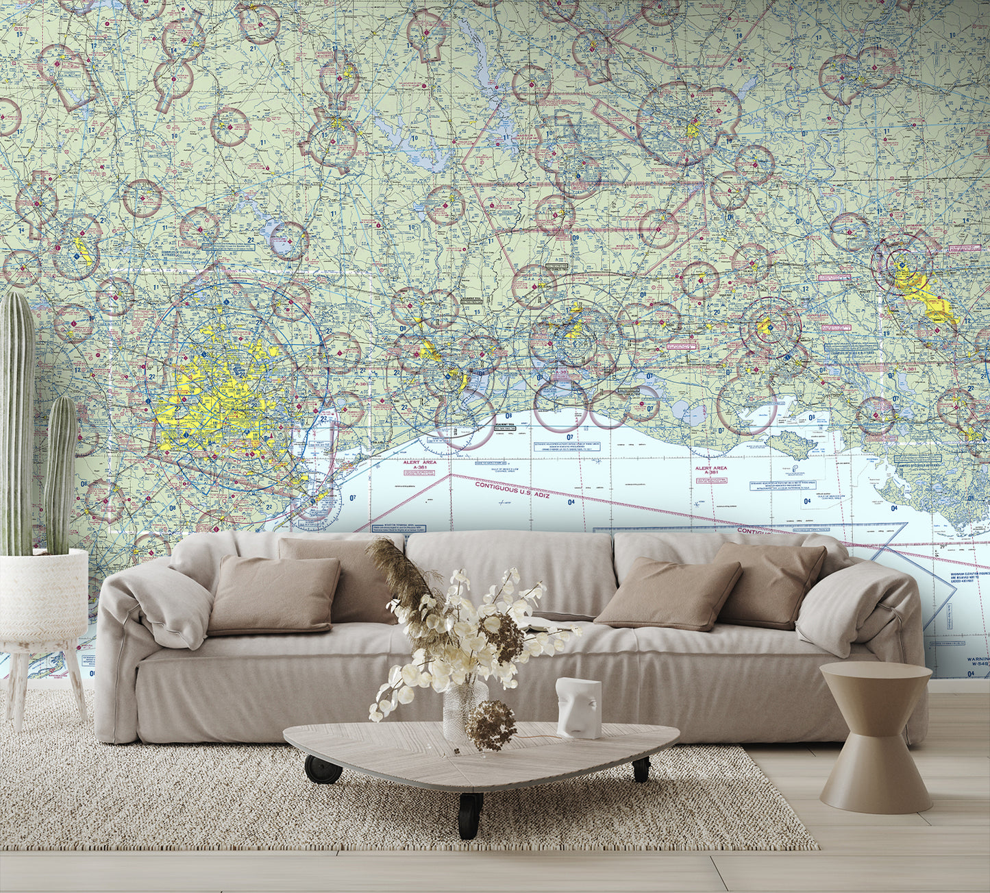 Aeronautical Chart Houston Wall Mural