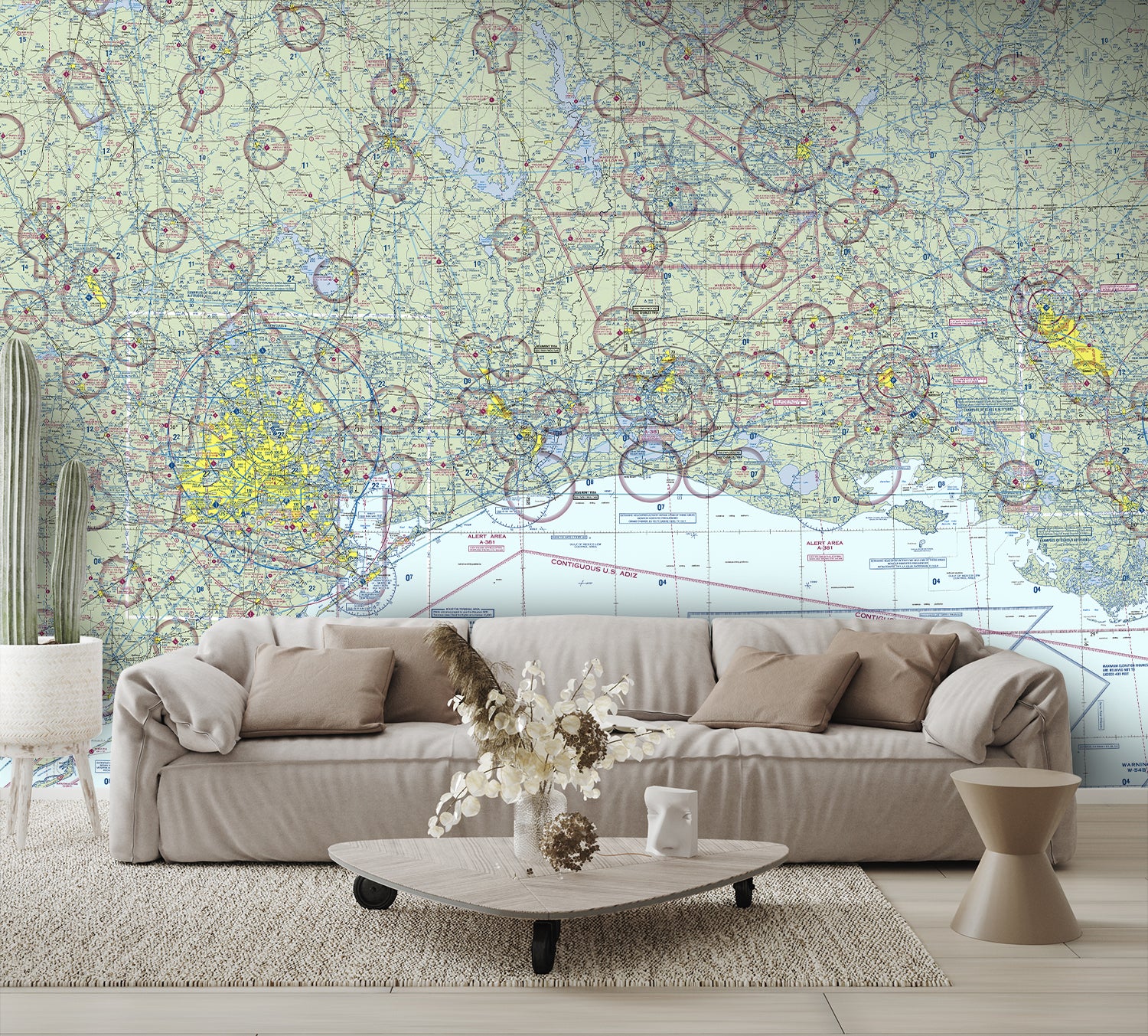 Aeronautical Chart Houston Wall Mural