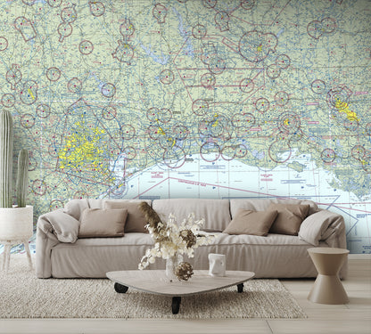 Aeronautical Chart Houston Wall Mural