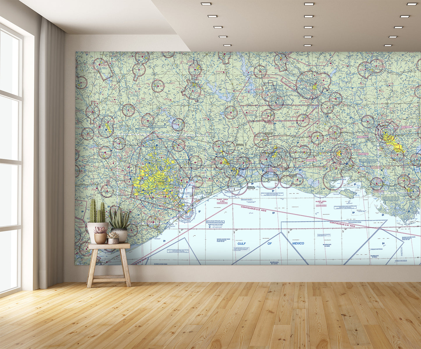 Aeronautical Chart Houston Wall Mural