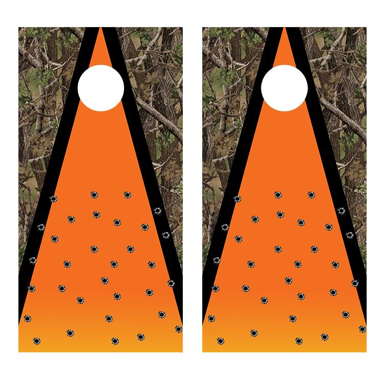 Bullet Hole Hunting Target Practice Corn hole Decal Wrap