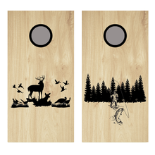 Hunting and-or Fishing Corn Hole Board Decal Wrap