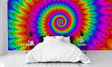 Hypnotic Abstract Rainbow Spiral Wall Mural