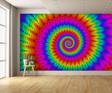 Hypnotic Abstract Rainbow Spiral Wall Mural