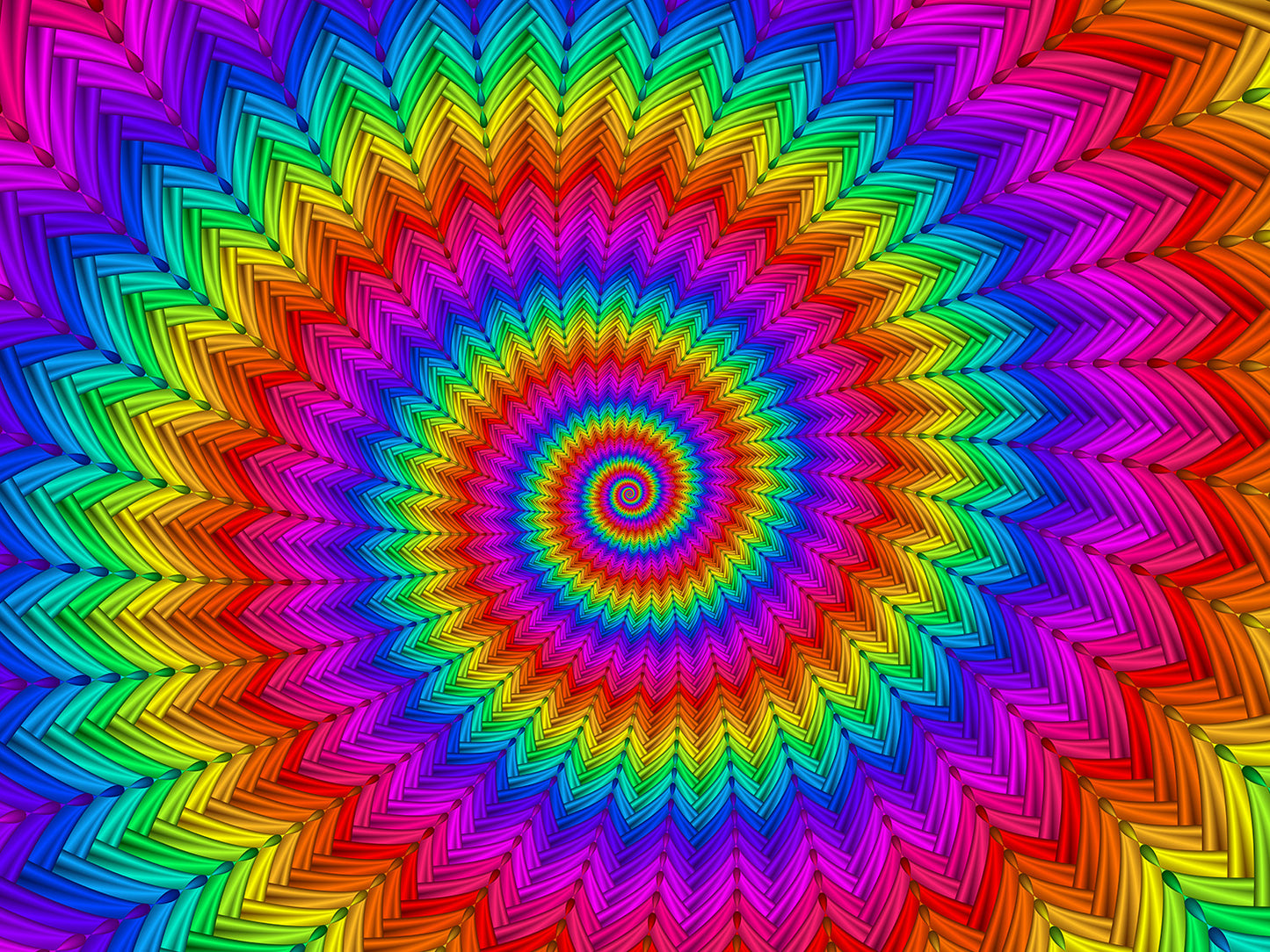 Hypnotic Abstract Rainbow Spiral Wall Mural