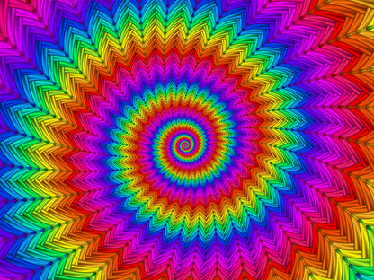 Hypnotic Abstract Rainbow Spiral Wall Mural