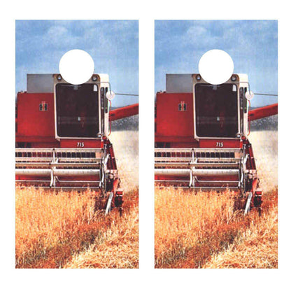 IH Combine Wheat 715 Farm Corn hole Decal Harvest Wrap - Let's Print Big