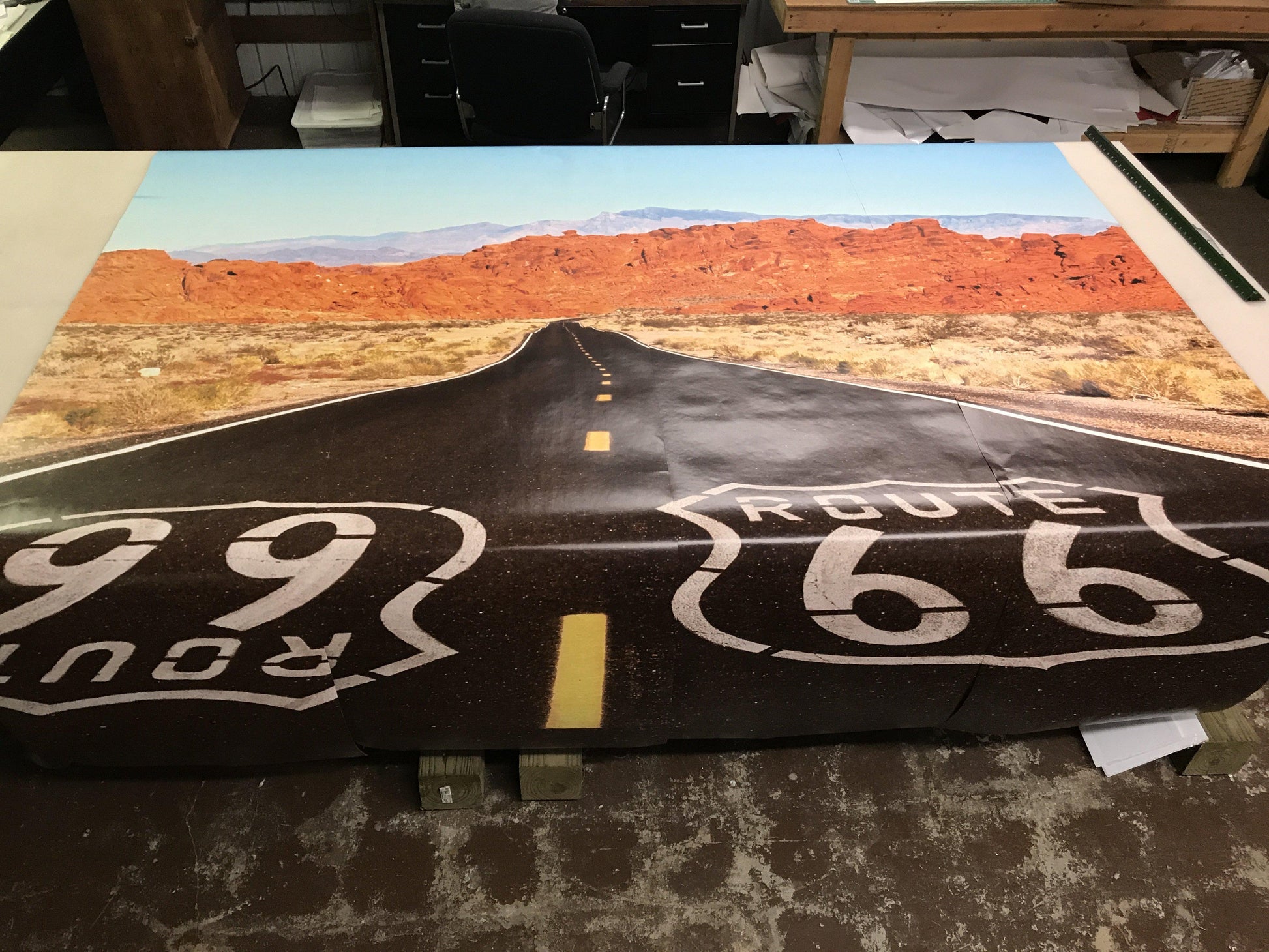 Route 66 Highway Image Custom Designed Wallpaper - Let's Print Big