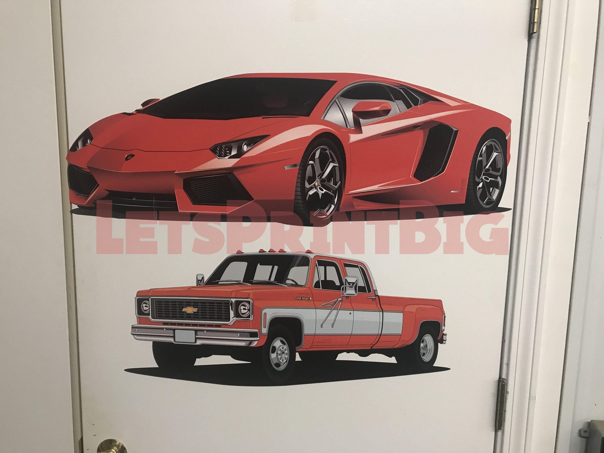 Car On Wall Art Lamborghini 4 Color Choices Decal Removable